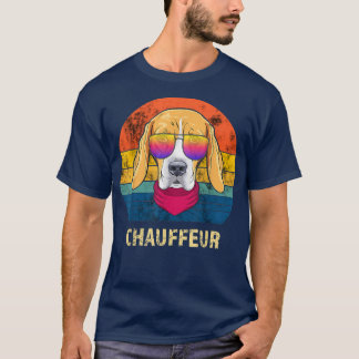 Beagle Chauffeur Retro Circle Dog Owner Sunglasses T-Shirt