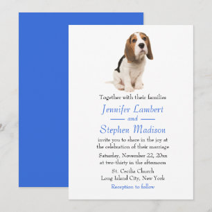 Beagle Chien Chien Bleu Faire-part de mariage