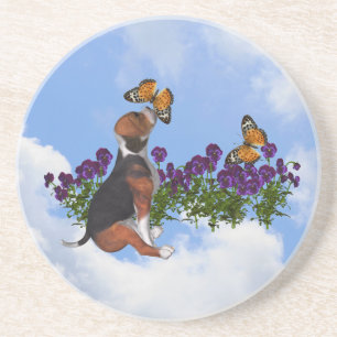 Beagle Chiot Papillons Dessous de verre animal
