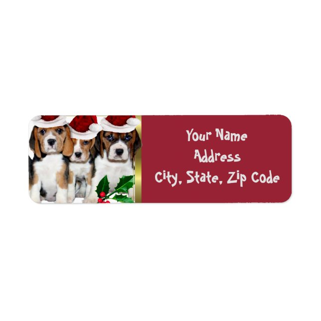 Beagle Christmas Address Labels (Front)