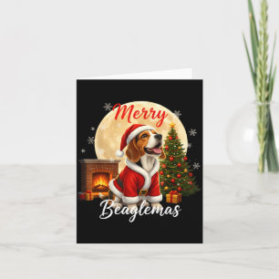 Beagle Christmas Beagle Costume Beagle Xmas Merry  Card