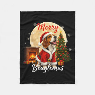 Beagle Christmas Beagle Costume Beagle Xmas Merry Fleece Blanket