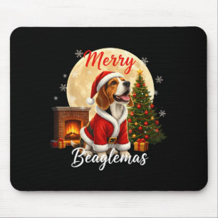 Beagle Christmas Beagle Costume Beagle Xmas Merry  Mouse Pad