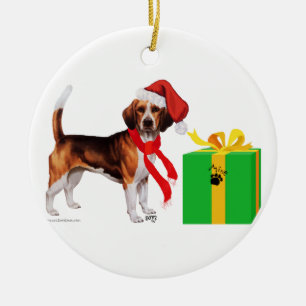 Beagle Christmas Ceramic Ornament