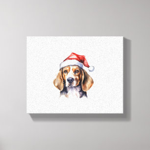 Beagle Christmas Dog Canvas Print