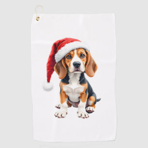 Beagle Christmas Dog Long Sleeve T-Shirt Golf Towel