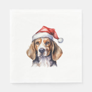 Beagle Christmas Dog  Napkin