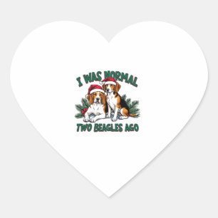 Beagle Christmas Dog Owner Xmas Holiday Pajama  Heart Sticker