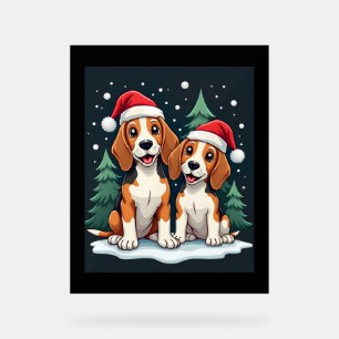 Beagle Christmas Dog Owner Xmas Holiday Pajama Lon Acrylic Sign