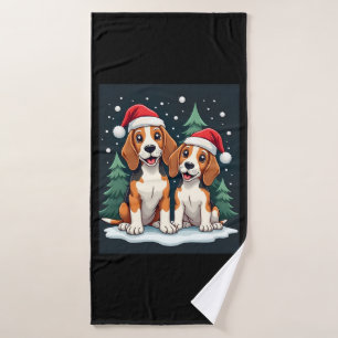 Beagle Christmas Dog Owner Xmas Holiday Pajama Lon Bath Towel