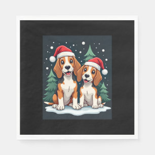 Beagle Christmas Dog Owner Xmas Holiday Pajama Lon Napkin