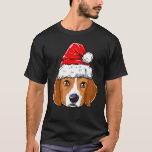 Beagle Christmas Dog Santa Hat Xmas Boys Kids Girl T-Shirt