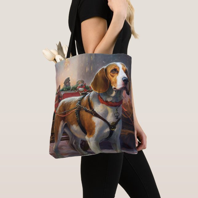 Beagle Christmas Festive Season  Tote Bag (Close Up)