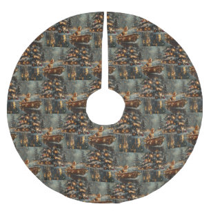 Beagle Christmas Festive Voyage Brushed Polyester Tree Skirt