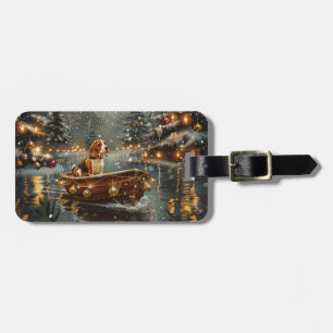 Beagle Christmas Festive Voyage Luggage Tag