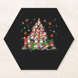 Beagle Christmas Funny Tees Beagle Xmas Tree Dog E Paper Coaster