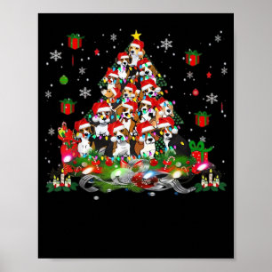 Beagle Christmas Funny Tees Beagle Xmas Tree Dog E Poster
