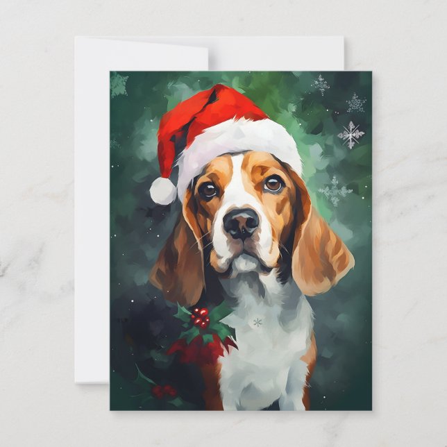 Beagle Christmas Holiday Card (Front)