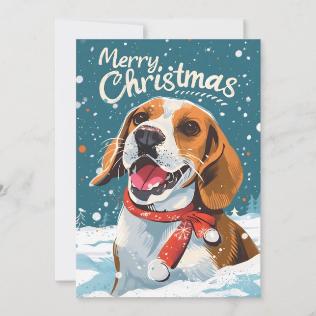 Beagle Christmas  Holiday Card (Front)
