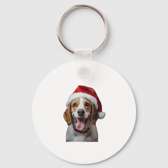 Beagle Christmas  Keychain (Front)