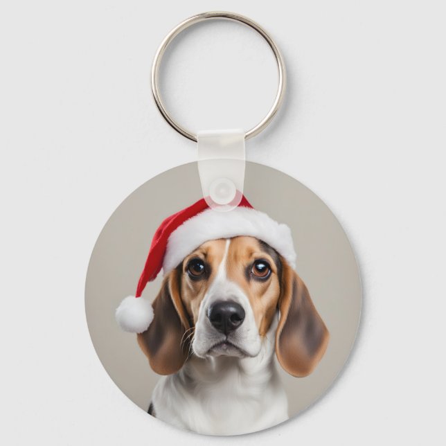 Beagle Christmas Keychain (Front)