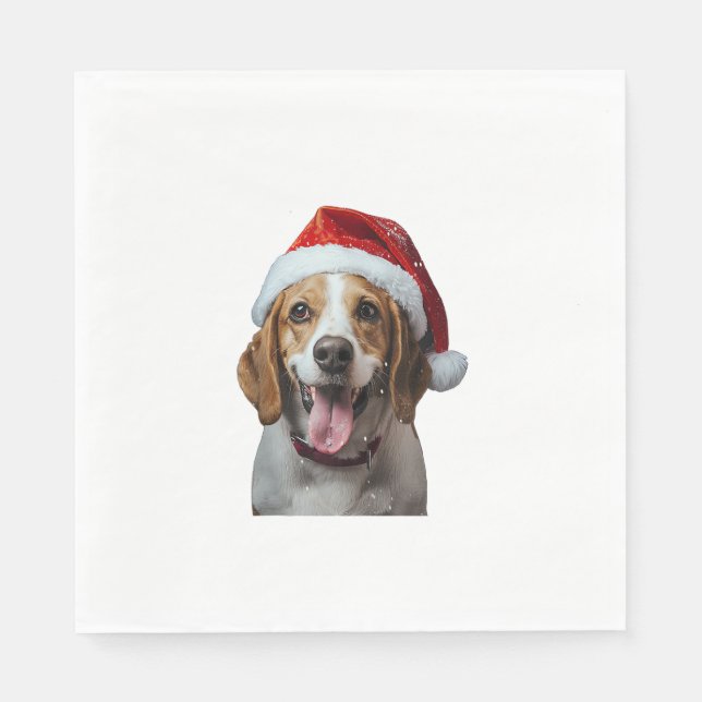 Beagle Christmas  Napkin (Front)