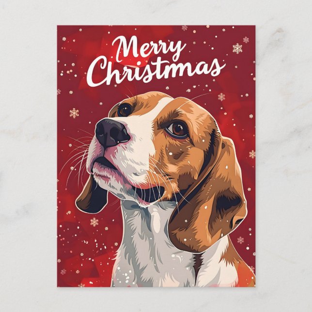 Beagle Christmas Postcard (Front)