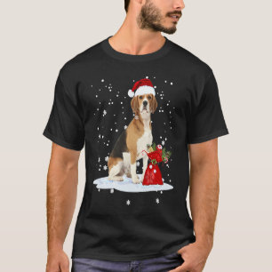 Beagle Christmas Santa Hat Animal Kids T-Shirt