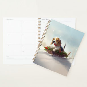 Beagle Christmas snow winter Planner