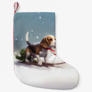 Beagle Christmas snow winter Small Christmas Stocking