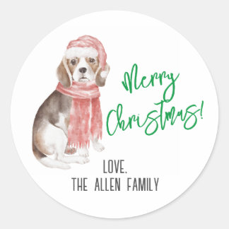 Beagle Christmas Sticker