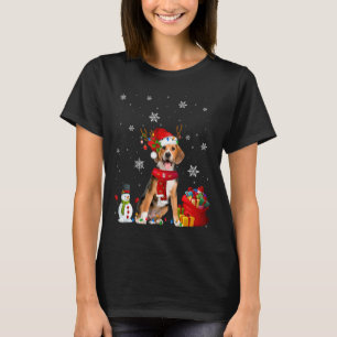 Beagle Christmas Tree Lights Dog Puppy T-Shirt