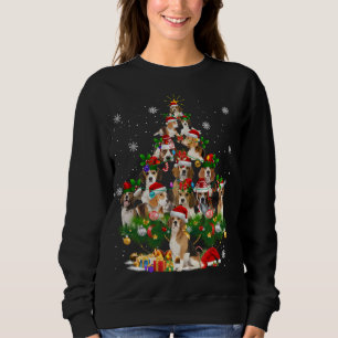 Beagle Christmas Tree Lights Funny Dog Xmas Gift Sweatshirt