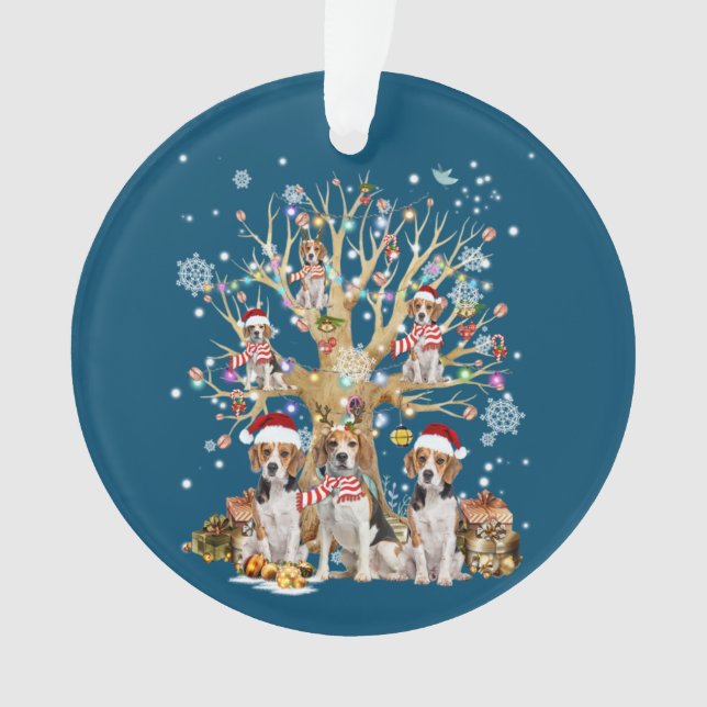 Beagle Christmas Tree Ornament For Dog Lover (devant)
