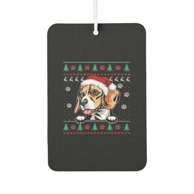 Beagle Christmas Uglyer Dog Xmas Oversized T-Shirt Air Freshener (Front)