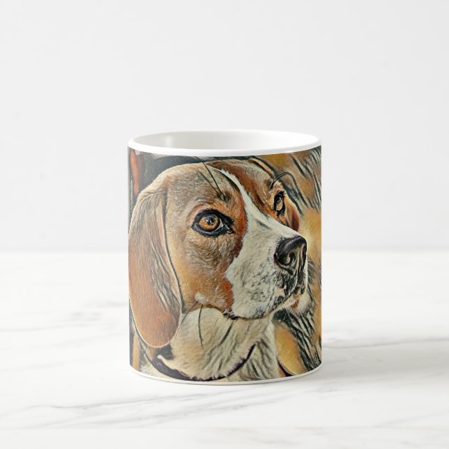 Beagle, Colour Sketch. Coffee Mug (Center)