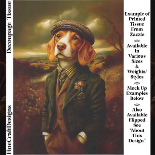Beagle Country Gentleman Landscape EX9L Decoupage Tissue Paper