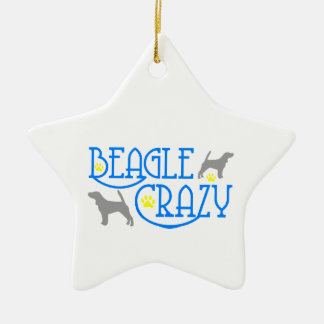 BEAGLE CRAZY CERAMIC ORNAMENT