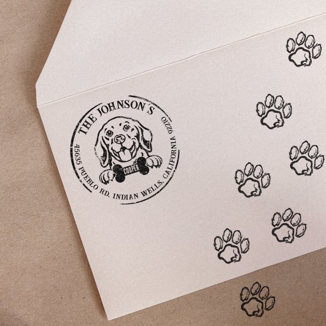 Beagle Custom Family Return Address     Rubber Stamp (Creator Uploaded)