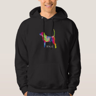 Beagle Cute Puppy Pet Dog Owner Hippy Tie Dye Hoodie