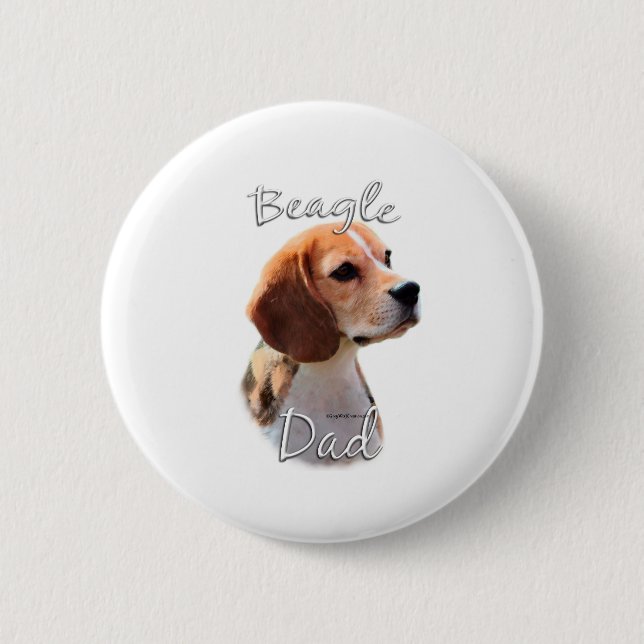Beagle Dad 2 Inch Round Button (Front)