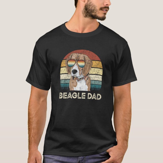 Beagle Dad Father's Day Paw Lovers Puppies Dog Own T-Shirt (Front)