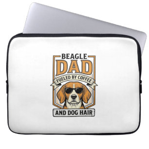 Beagle Dad Fuelled by Coffee and Dog Hair Shirt_1 Laptop Sleeve