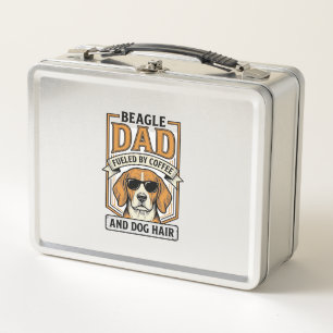 Beagle Dad Fuelled by Coffee and Dog Hair Shirt_1 Metal Lunch Box