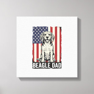 Beagle Dad Patriotic Vintage Dog Shirt Design_1 Canvas Print