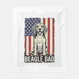 Beagle Dad Patriotic Vintage Dog Shirt Design_1 Fleece Blanket