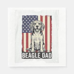Beagle Dad Patriotic Vintage Dog Shirt Design_1 Napkin