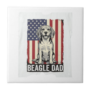 Beagle Dad Patriotic Vintage Dog Shirt Design_1 Tile