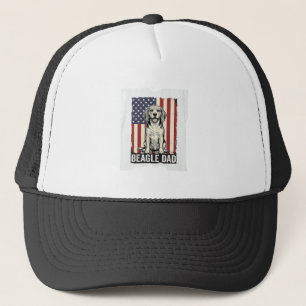 Beagle Dad Patriotic Vintage Dog Shirt Design_1 Trucker Hat