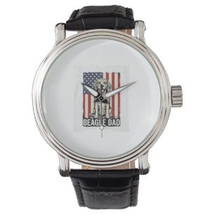 Beagle Dad Patriotic Vintage Dog Shirt Design_1 Watch